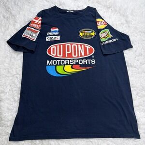 VTG Y2K NASCAR Du Pont T-Shirt Logo Tee Jeff Gordon 24 Men's XL Blue Retro Race